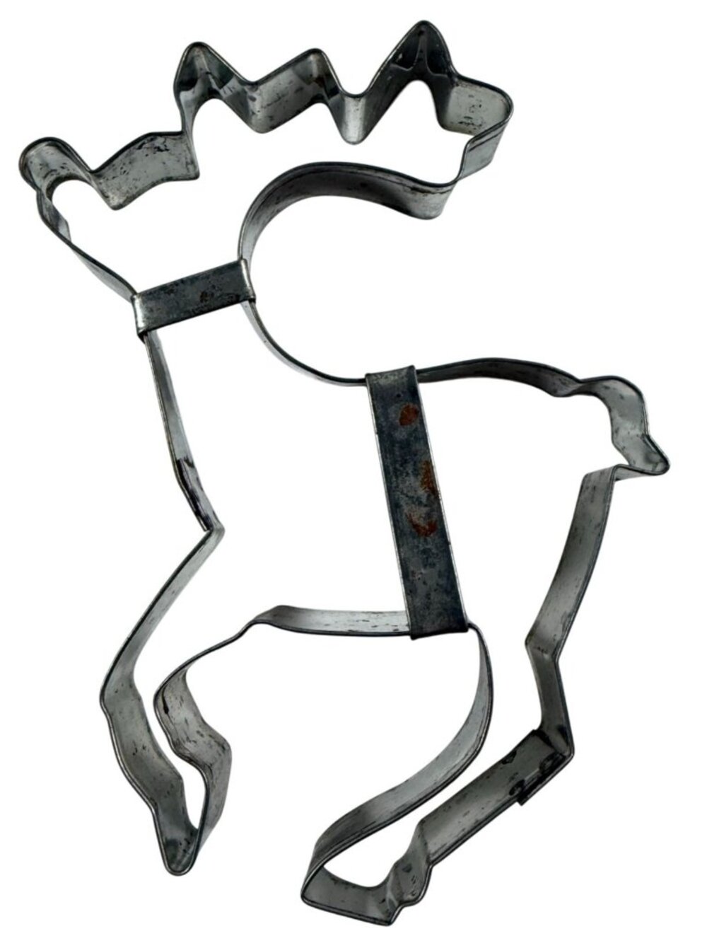 Vintage Reindeer Shaped Metal Christmas Cookie Cutter 7.25"
